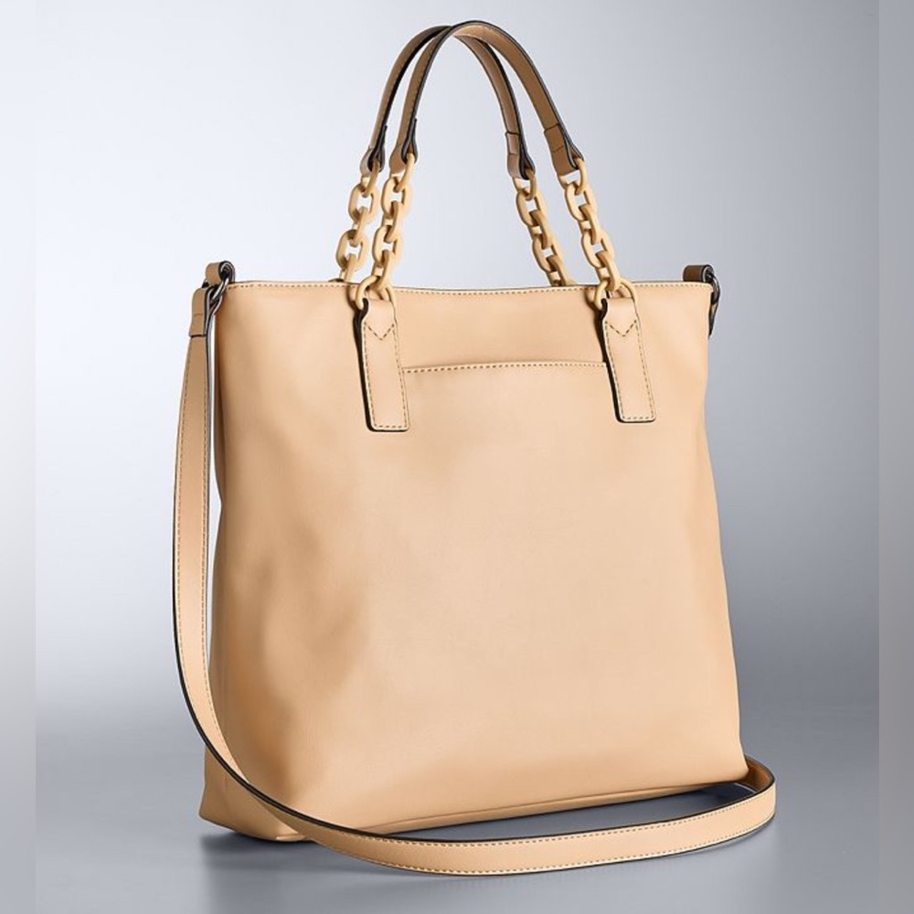 Simply Vera Vera Wang Beige Woven Tote Bag - Picture 2 of 14